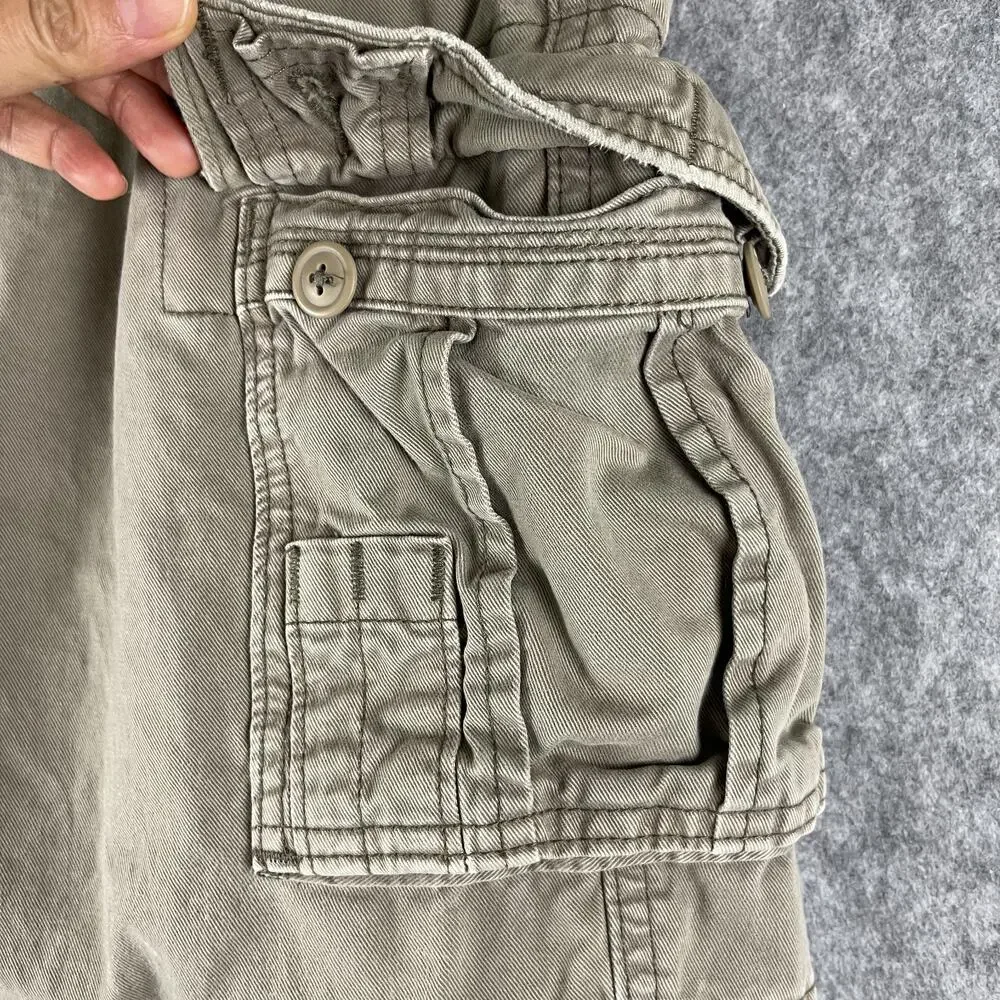 VTG Abercrombie Fitch Cargo Pants Mens 28x27 Beige Loose Paratrooper Y2K Utility